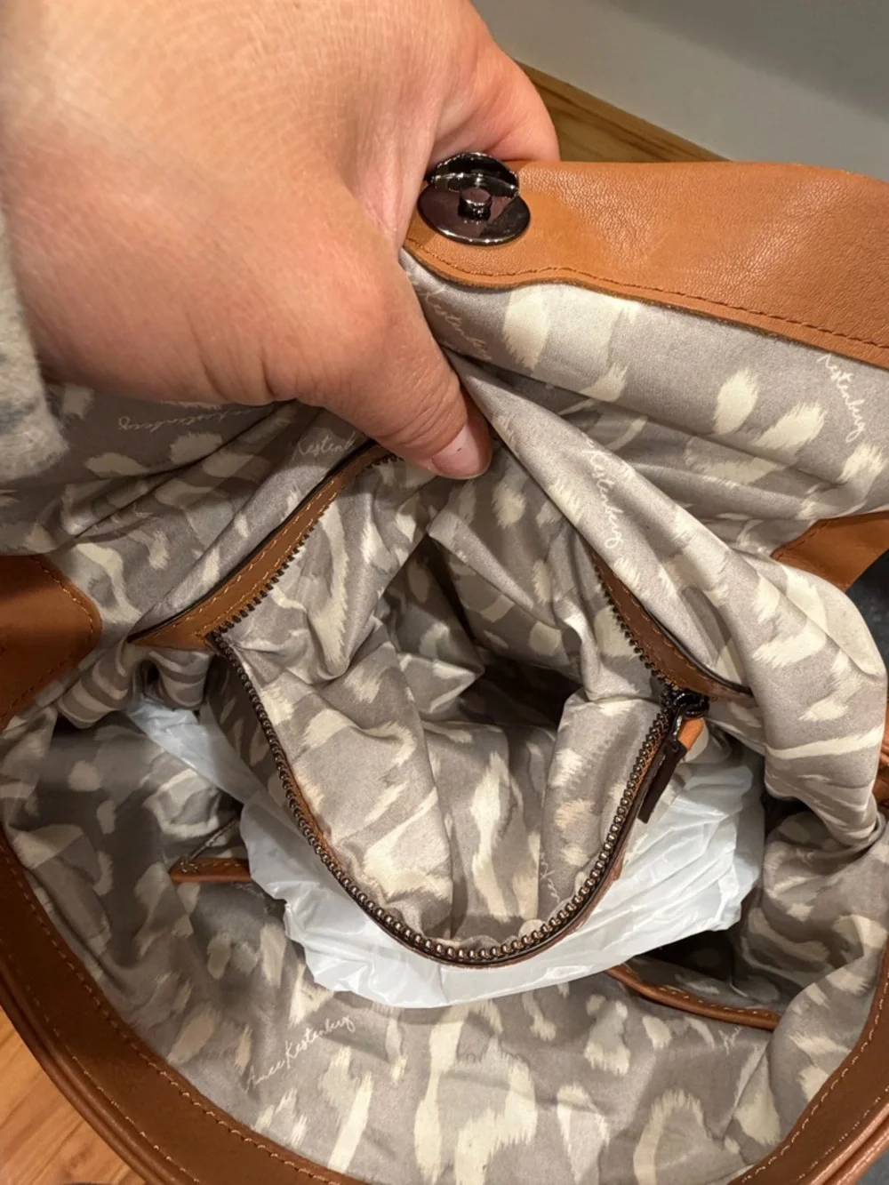 Aimee Kestenberg Tan Leather Hobo Shoulder Bag